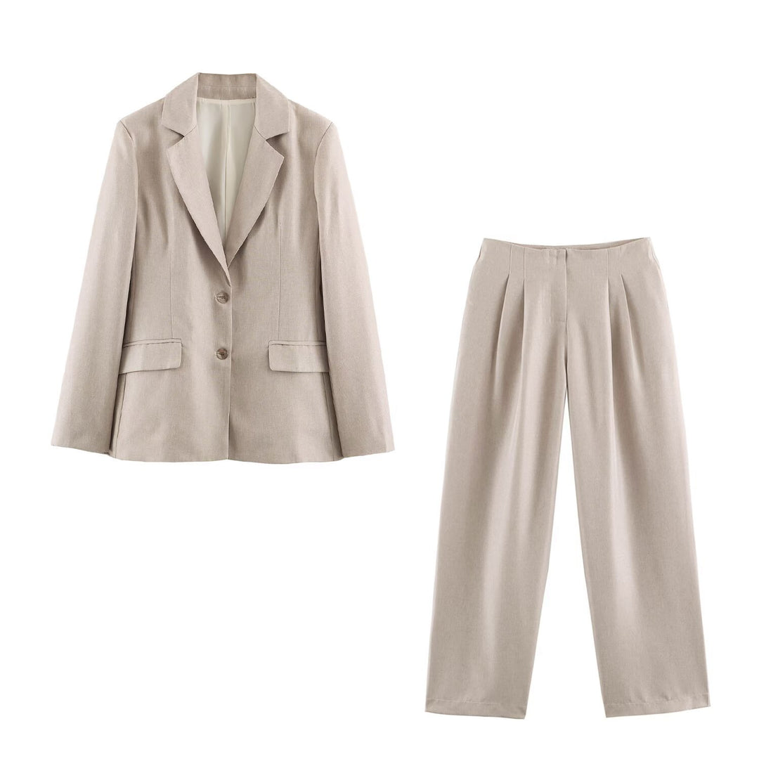 Damen Hochtaillierte Bundfalten-Hose mit weitem Bein Shop Nory