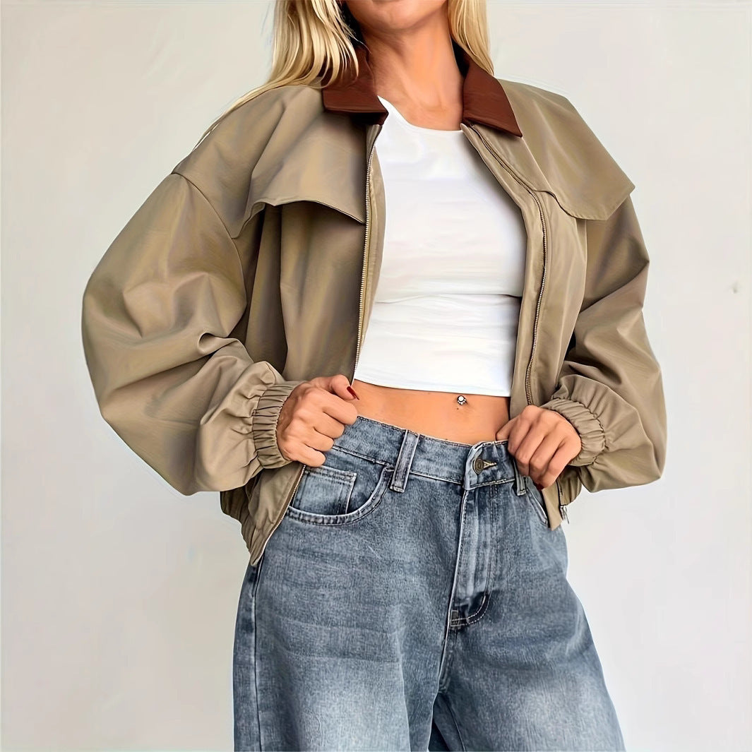 Damen Modische und lässige Bomberjacke
