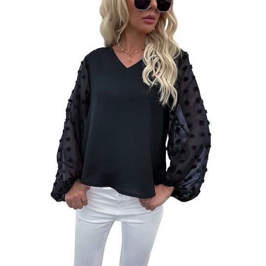 Damen Elegantem Oberteil mit Puffärmeln Shop Nory