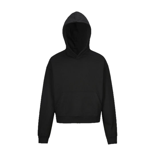 Damen nan kurzgeschnittener Boxy-Kapuzenpullover mit Kängurutasche und geripptem Komfortbund Shop Nory