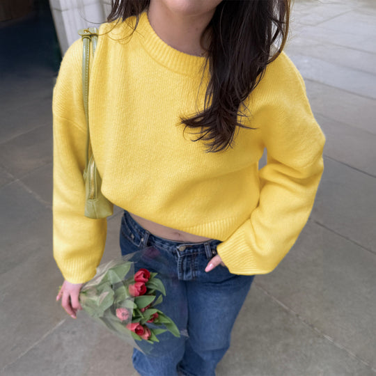 Damen nan Oversize-Feinstrickpullover mit Stehkragen, verlängerter Rückenpartie und Ballonärmeln Shop Nory