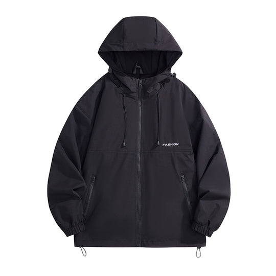 Herren Tech-Kapuzenwindbreaker mit verstellbarem Saum und wasserabweisender Membran Shop Nory