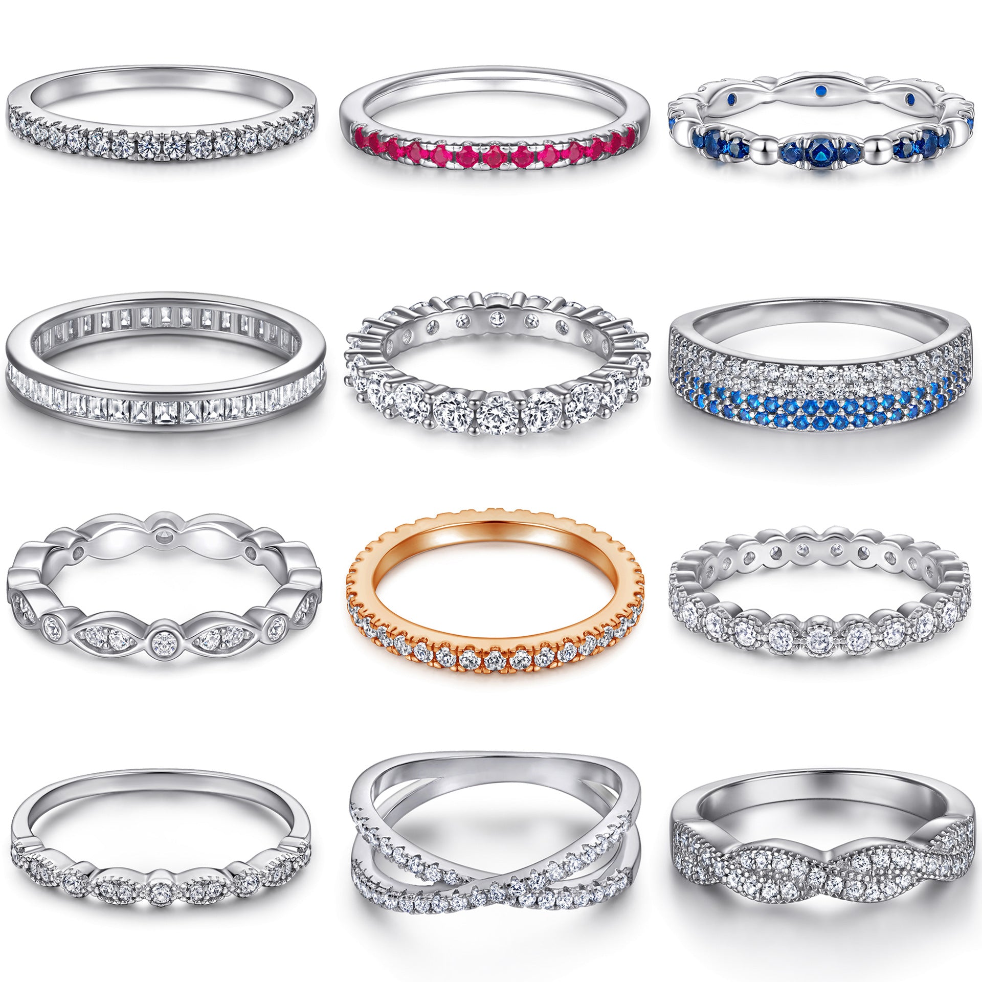 Damen Solitaire-Ring mit funkelndem Kristallbesatz und kunstvollem Design Shop Nory