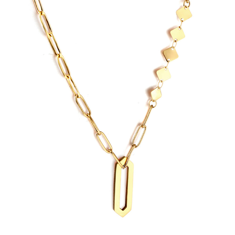 Damen elegante goldplattierte Halskette aus hochwertigem Edelstahl mit modernem Design Shop Nory