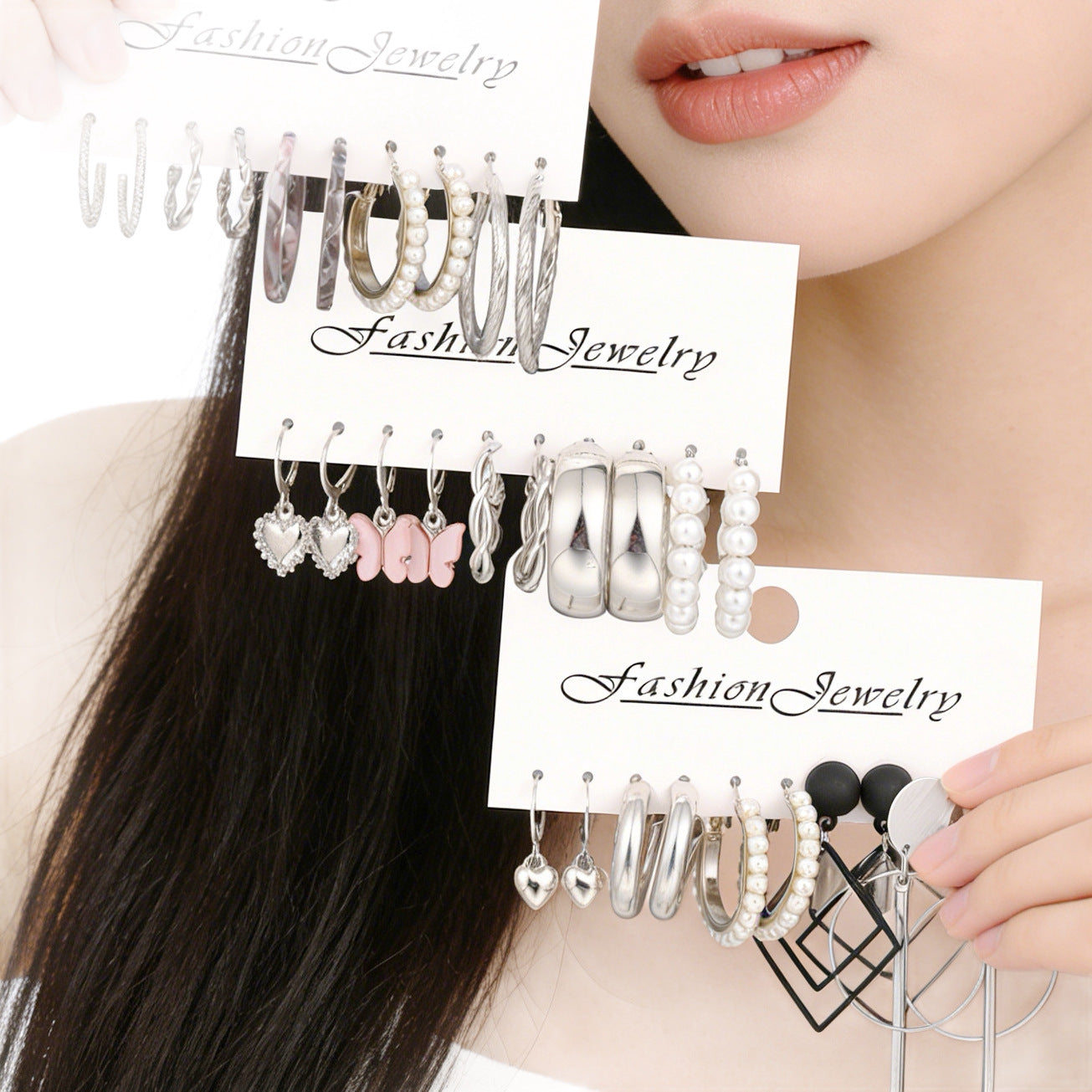 Damen Ohrringe Set mit verschiedenen modernen Designs und elegantem Goldakzent Shop Nory