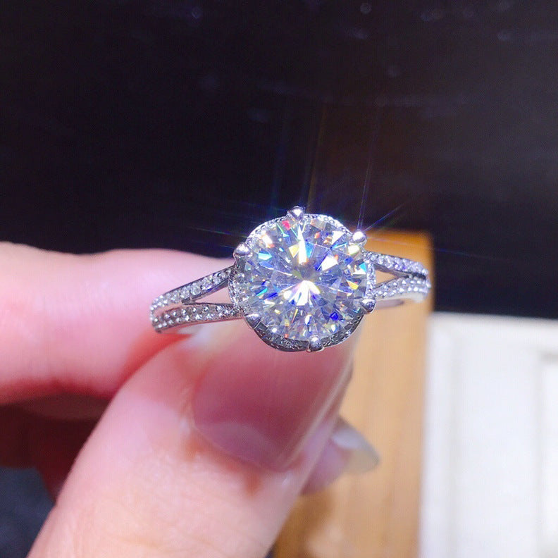 Damen Brillanter Solitär-Ring mit funkelndem Kristallbesatz Shop Nory