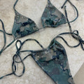 Damen Triangel-Bikini mit schimmernden Details