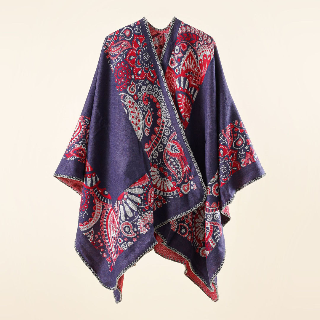 Damen Jacquard-Überwurf mit Paisley-Muster und offenem Kimono-Fall Shop Nory