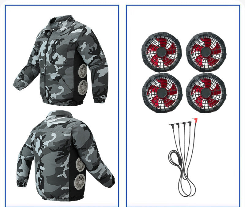 Unisex nan kühlende Ventilationsjacke mit integrierten seitlichen Lüftern und atmungsaktivem Funktionsmaterial Shopnory