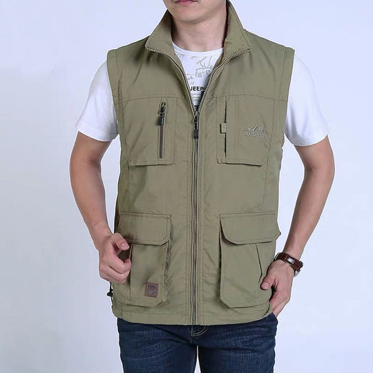 Herren Multifunktionale Outdoor‑Weste mit Mesh‑Futter, Reißverschluss‑Taschen und verstellbarem Saum Shop Nory