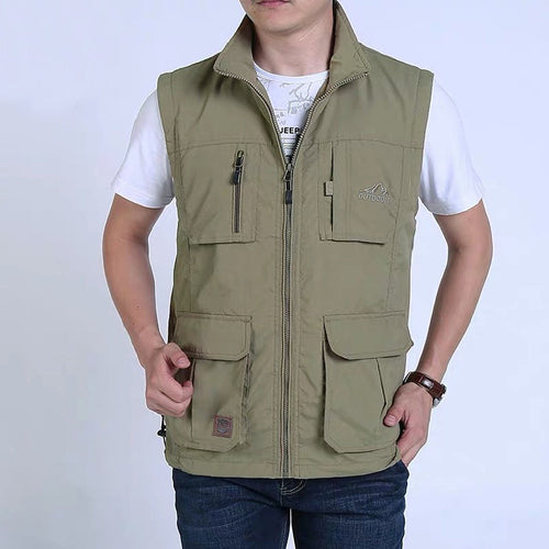 Herren Multifunktionale Outdoor‑Weste mit Mesh‑Futter, Reißverschluss‑Taschen und verstellbarem Saum Shop Nory