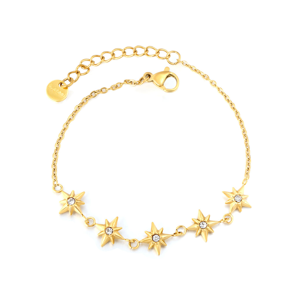 Damen Armband mit funkelnden Sternenanhängern und verstellbarem Verschluss Shop Nory