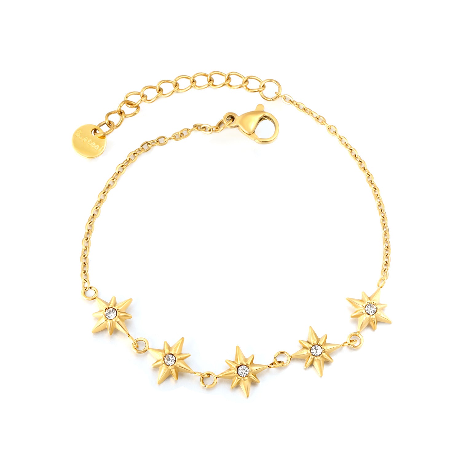 Damen Armband mit funkelnden Sternenanhängern und verstellbarem Verschluss Shop Nory