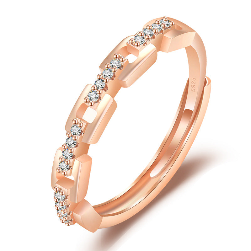 Damen Eleganter Ring aus hochwertigem 925er Silber mit funkelndem Zirkonia-Besatz Shop Nory