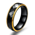 Herren Ring mit modernem, facettiertem Design und goldrunder Fassung Shop Nory