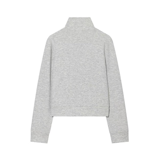 Damen Cropped Sweatjacke mit Stehkragen und militärischen Zierknopfreihen Shop Nory