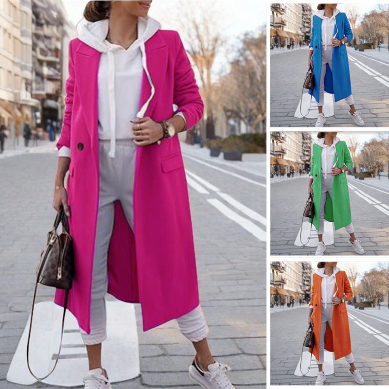 Damen eleganter trenchcoat mit Kapuze