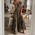 Damen Maxikleid mit romantischem Design und raffinierten Rüschendetails