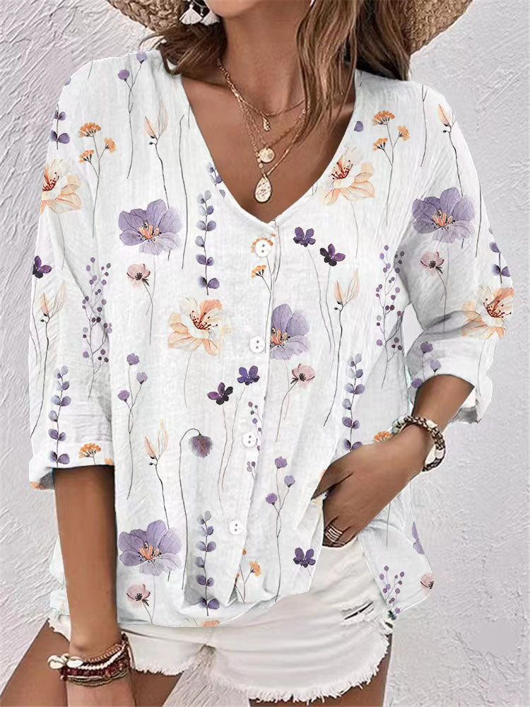 Damen Bluse mit floralem Druck und lässigem Schnitt