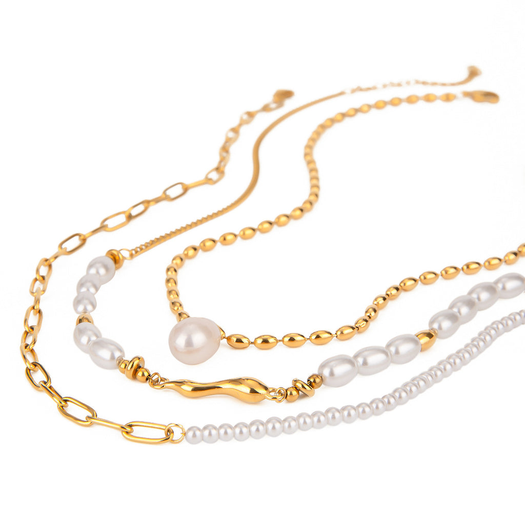 Damen Halskette mit feinem Perlenanhänger und hypoallergener Edelstahlverarbeitung Shop Nory