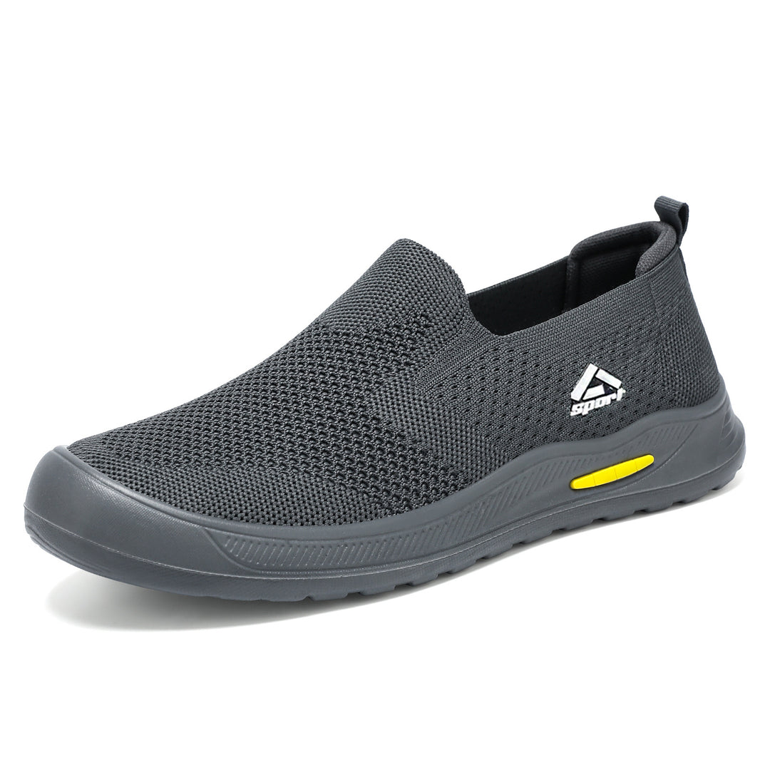 Herren nan atmungsaktiver Slip-On Arbeitsschuh mit nahtlosem Strickoberteil, stoßdämpfender EVA-Zwischensohle und rutschfester Gummilaufsohle Shop Nory
