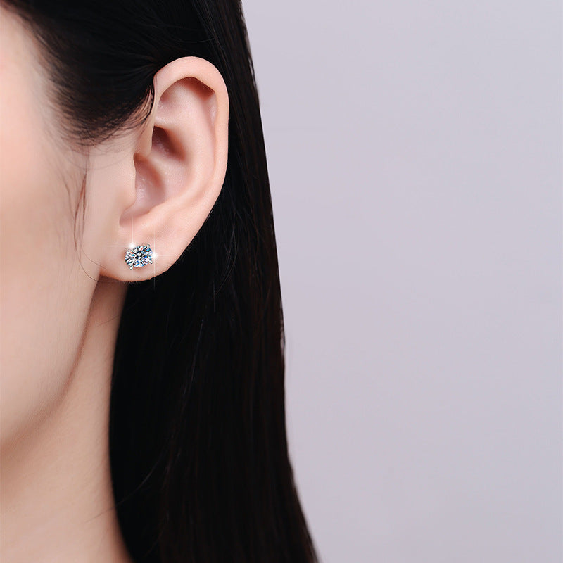 Damen Ohrstecker mit funkelndem Kristall in edler Goldfassung Shop Nory
