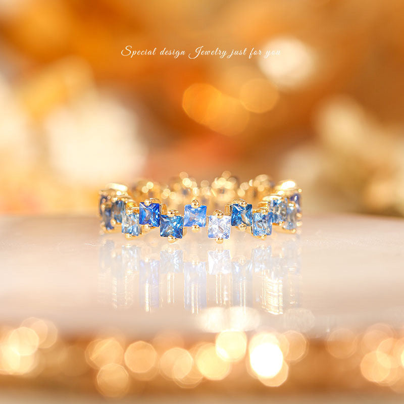Damen modischer Ring mit mehrfarbigen Steinbesatz Shop Nory