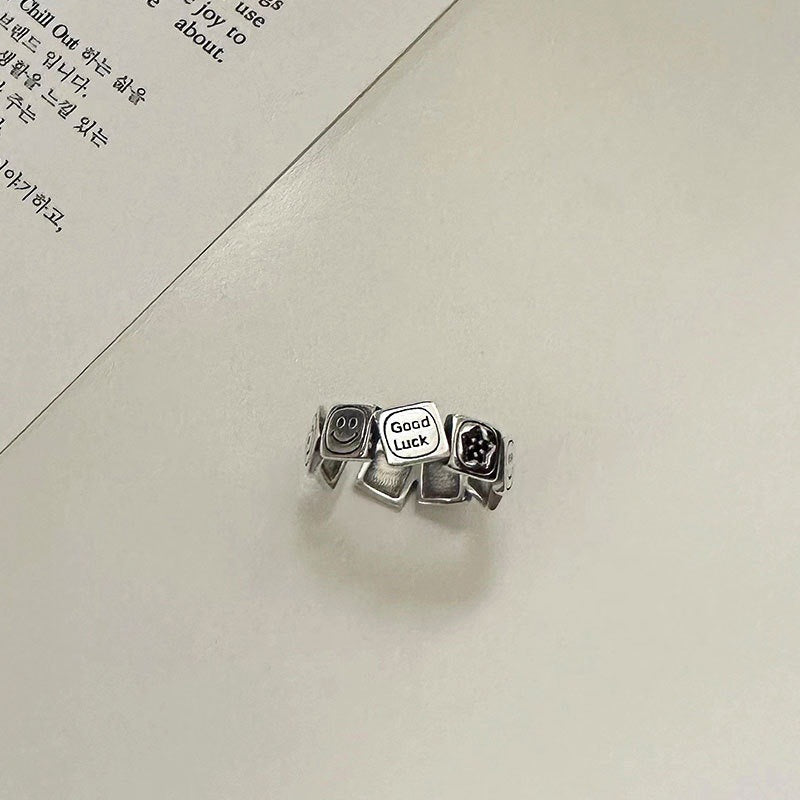 Damen glücksbringender Ring mit symbolischen Motiven Shop Nory