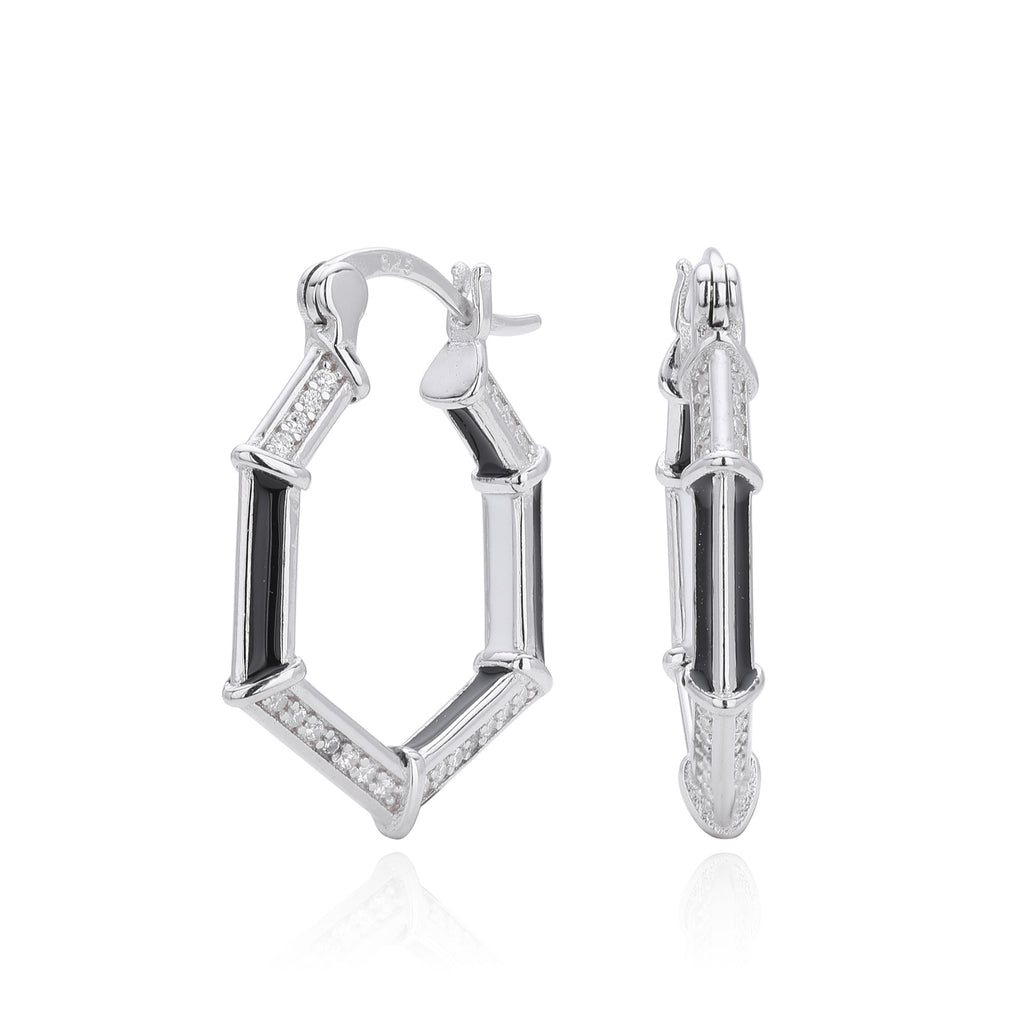 Damen Ohrringe mit eleganten Zirkon-Details und hochwertiger 925 Sterling Silberfassung Shop Nory