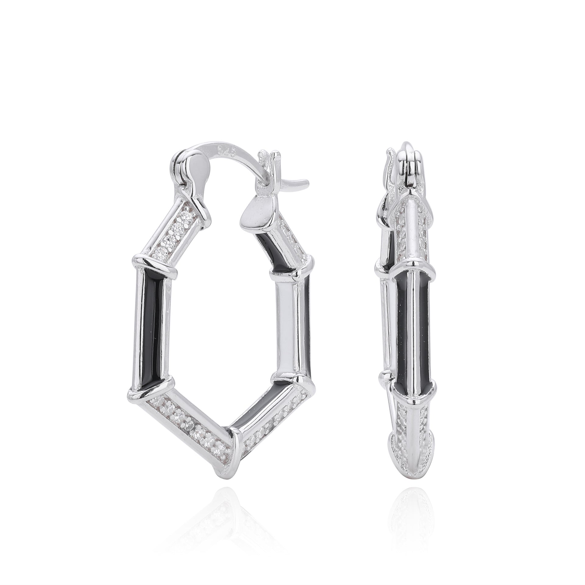 Damen Ohrringe mit eleganten Zirkon-Details und hochwertiger 925 Sterling Silberfassung Shop Nory