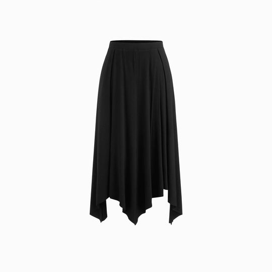 Damen Cropped-Cardigan mit Perlmuttknöpfen und asymmetrischem Zipfel-Midirock Shop Nory