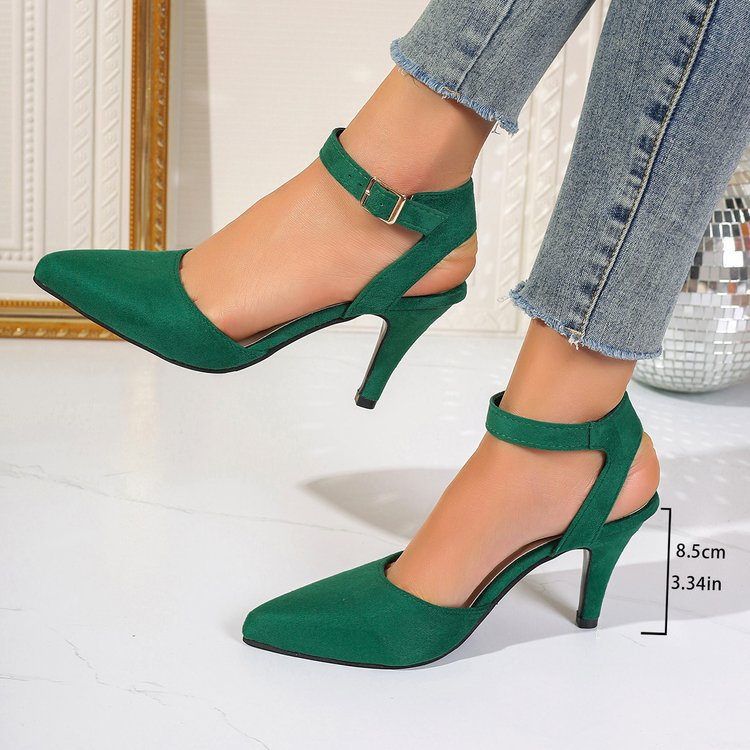 Damen elegante Sling-Pumps mit verstellbarem Knöchelriemen und modischem Absatz Shopnory
