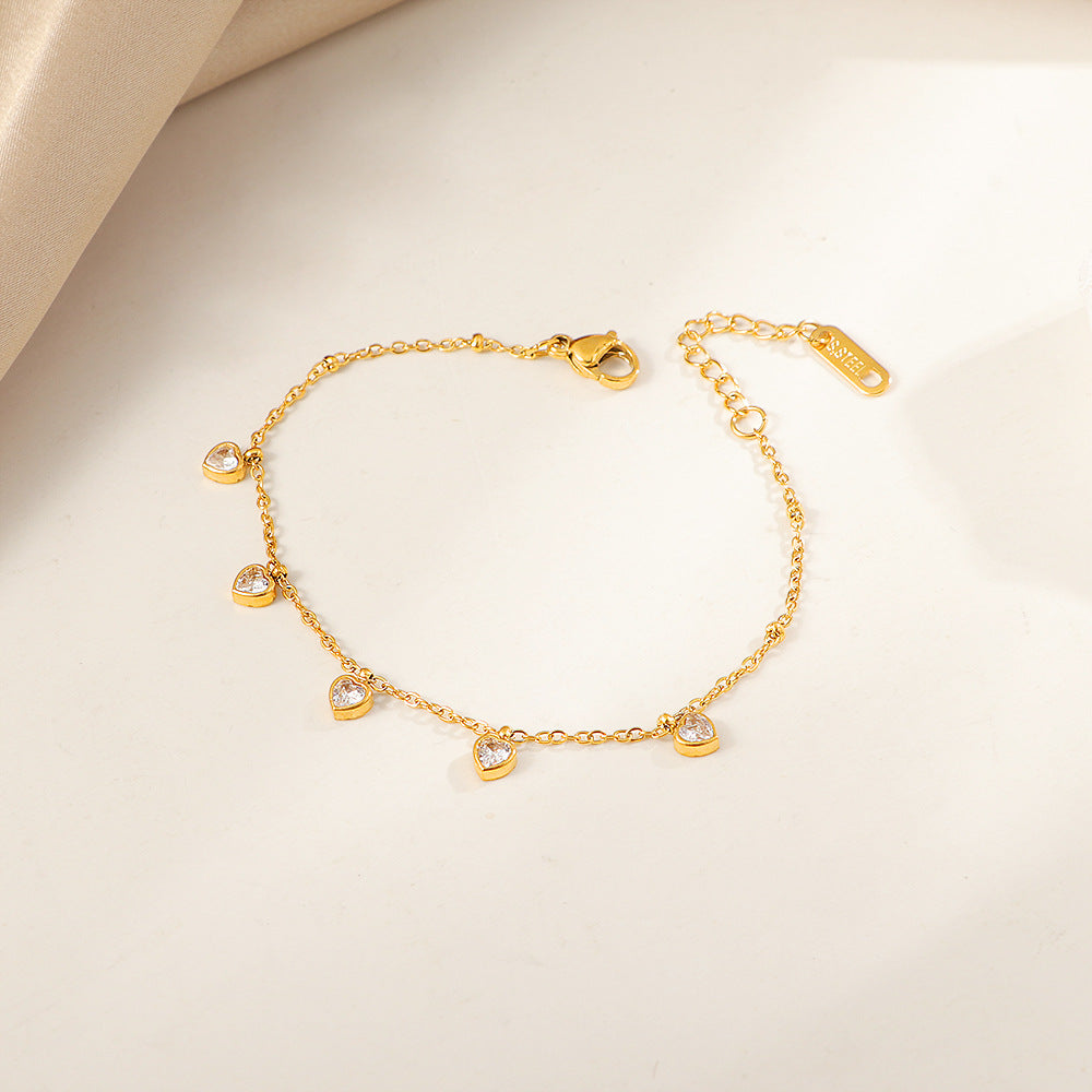 Damen Herzförmiger Charm Verstellbares Armband Shop Nory