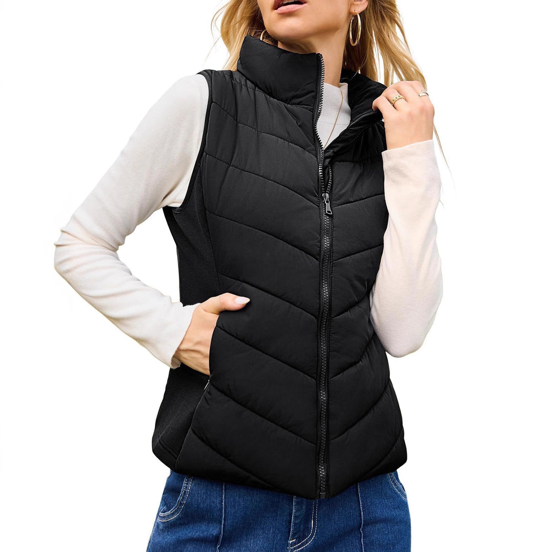 Damen nan gesteppte Thermo-Steppweste mit hohem Stehkragen und elastischen Seiteneinsätzen Shop Nory