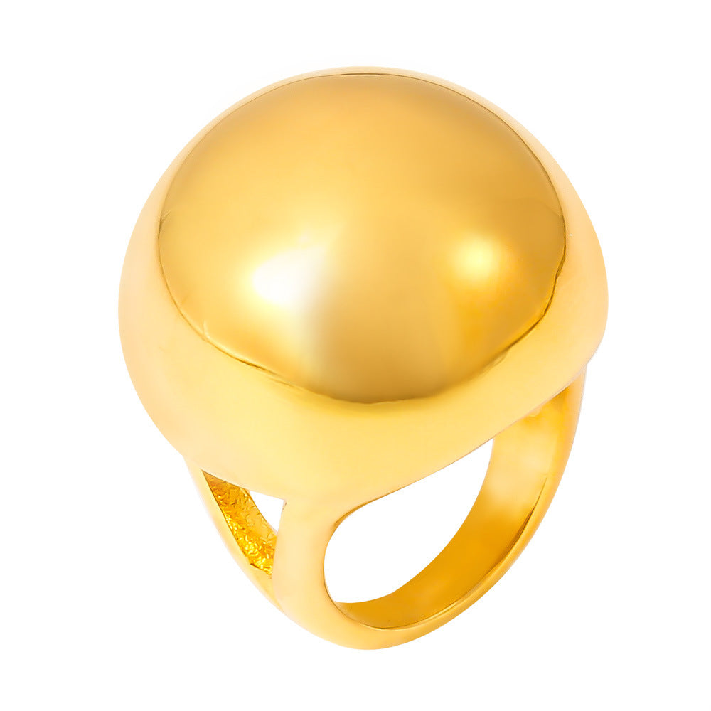 Damenring aus hochwertigem Edelstahl mit glänzendem Kugel-Design Shop Nory