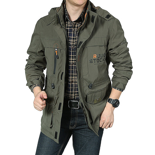 Herren vielseitiger Canvas-Fieldparka mit Kapuze, Multifunktions‑Taschen und robusten Nähten Shop Nory