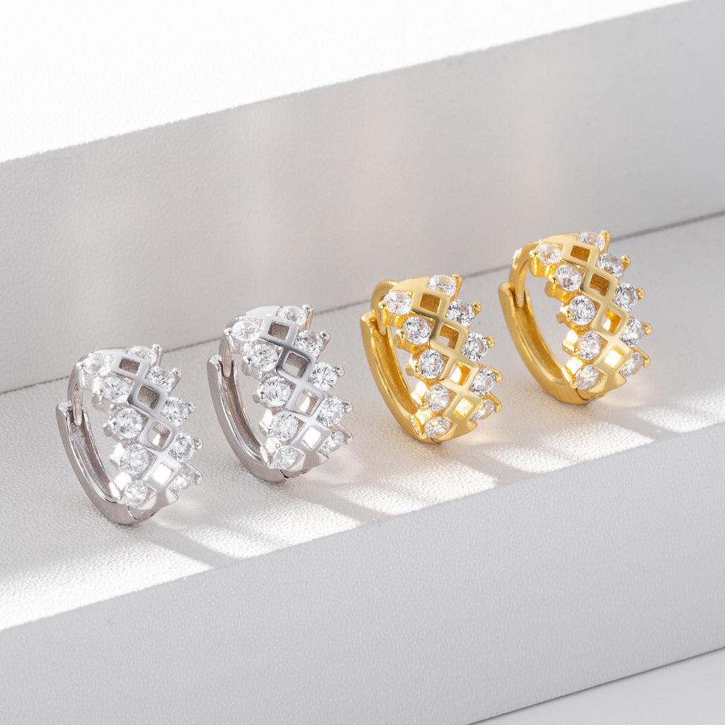 Damen Ohrringe mit elegantem Zirkonbesatz und hochwertigem 925 Sterlingsilber Shop Nory