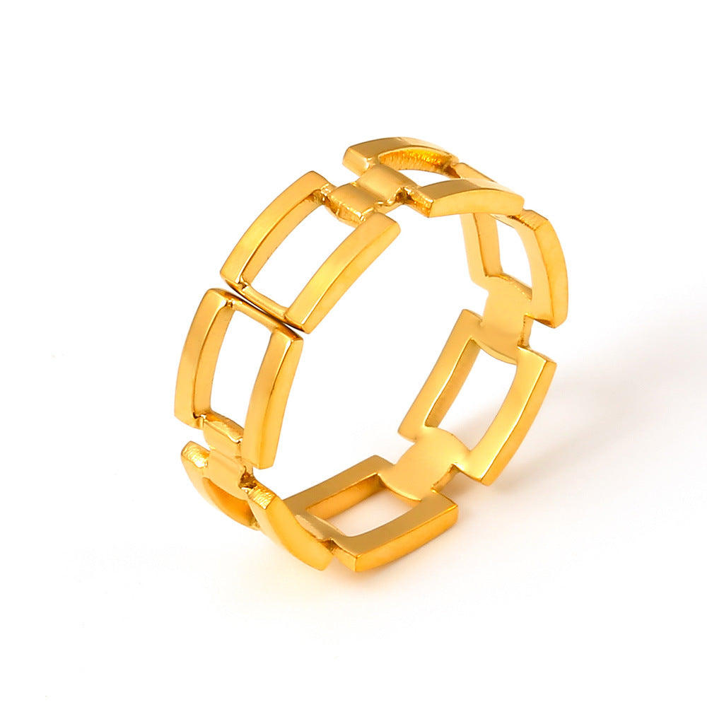 Damenring aus Titanstahl mit modernem Kettendesign Shop Nory