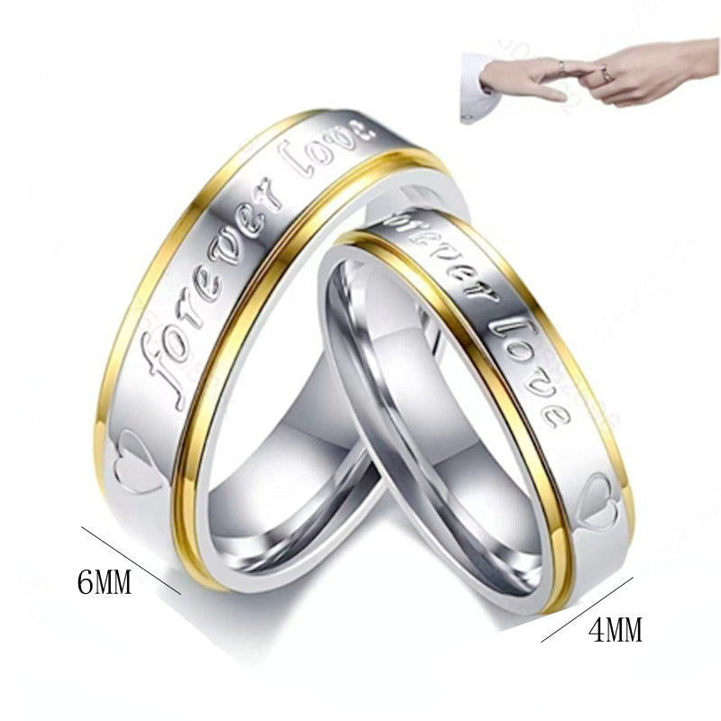 Damen Ring mit eingravierter Botschaft und edler zweifarbiger Oberfläche Shop Nory