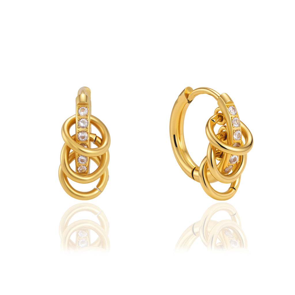 Damen Ohrhänger mit spiralisiertem Design und funkelnden Kristall-Elementen Shop Nory