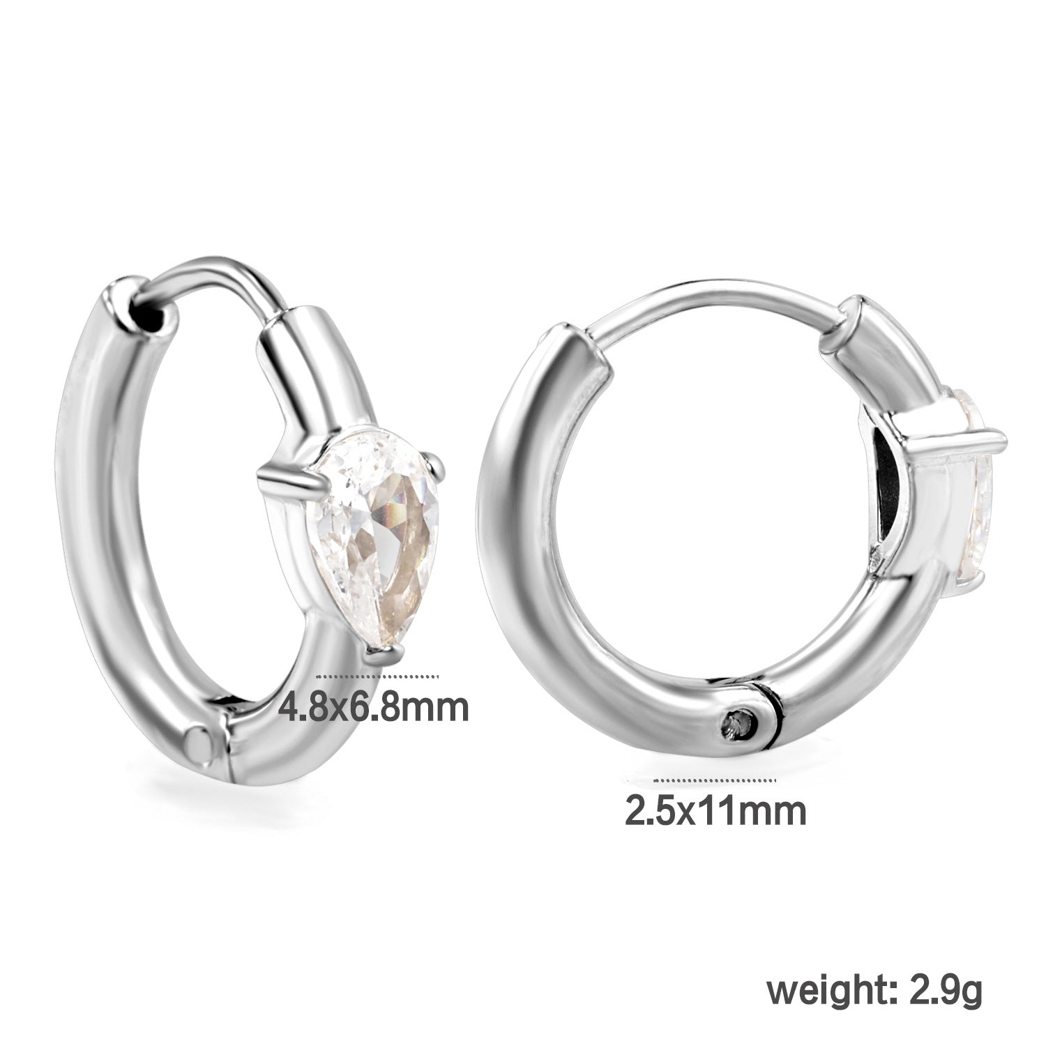 Damen Hängende Ohrringe mit herzförmigem Zirkonia und elegantem Design Shop Nory