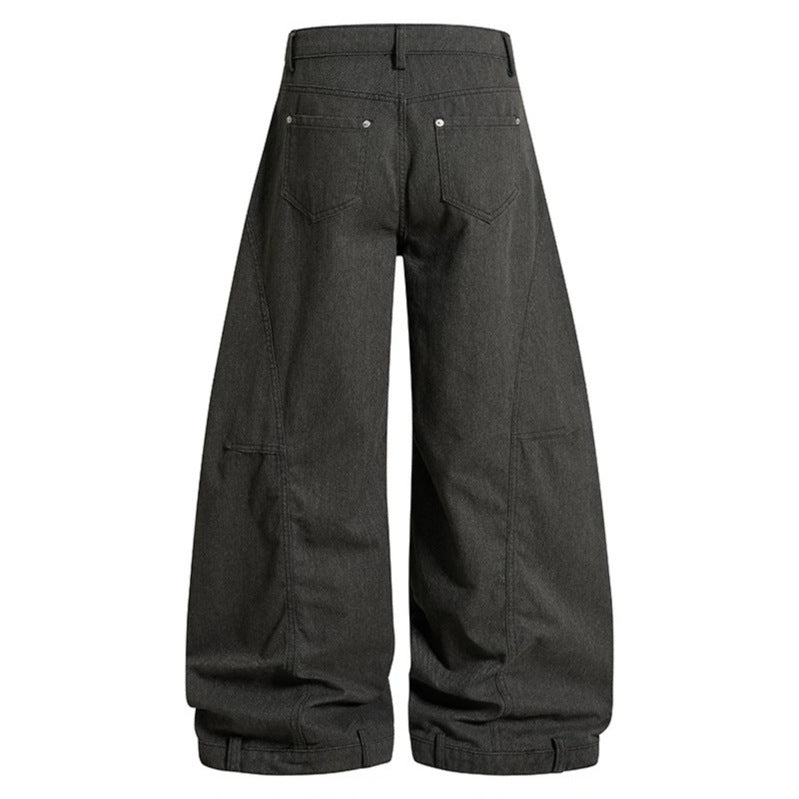 Damen Weite High‑Waist Culotte‑Cargo‑Ballonhose mit Drapierung und verstellbarem Saum Shop Nory