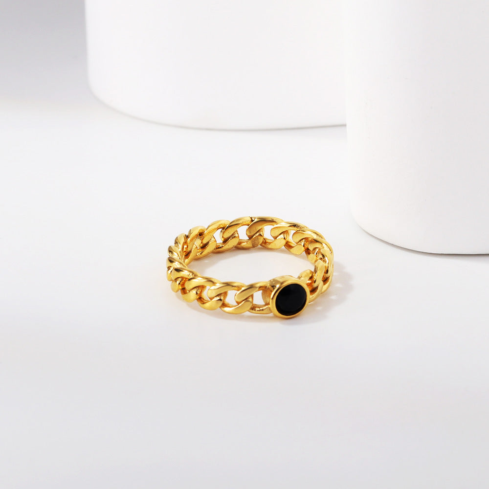 Damen Zierlicher Ring mit funkelndem Zirkonia und hochwertiger goldplattierter Edelstahl-Oberfläche Shop Nory
