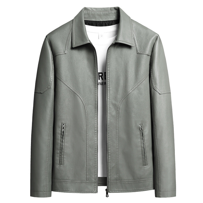 Herren Elegante Kunstlederjacke Shop Nory