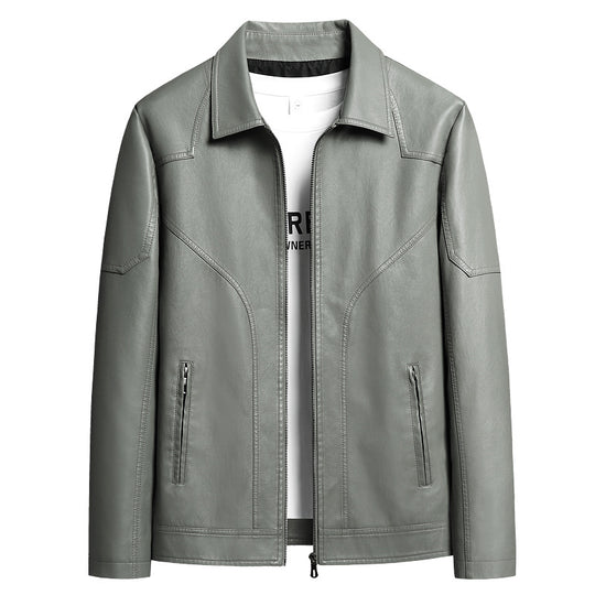 Herren Elegante Kunstlederjacke Shop Nory