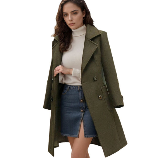 Damen Schlanker Wollmix-Mantel mit taillierter Silhouette und aufgesetzten Taschen Shop Nory