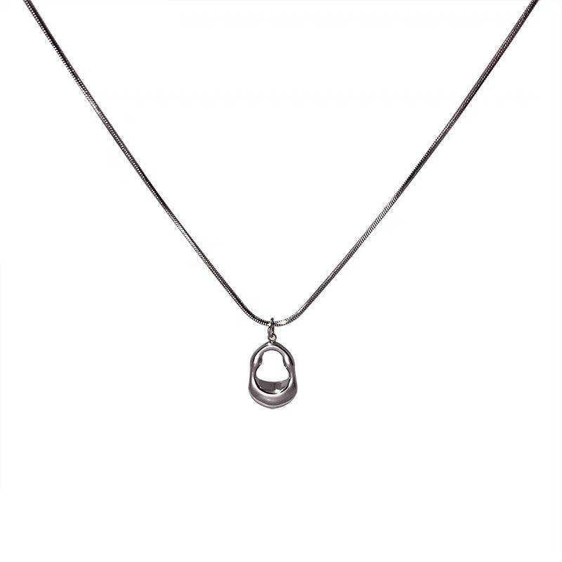 Damen Halskette mit modernem, geschwungenem Anhänger aus hochwertigem Edelstahl Shop Nory