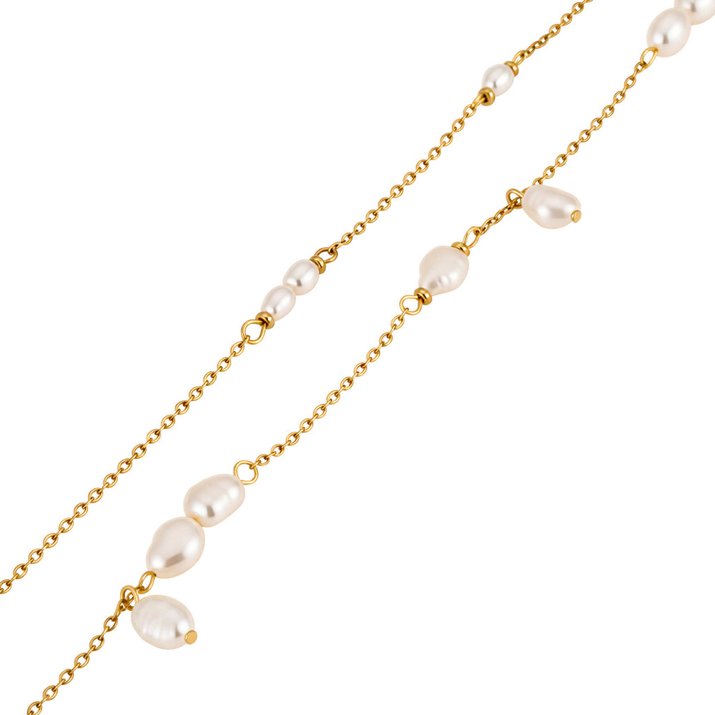 Damen Halskette mit zarten Perlenakzenten und verstellbarer Länge Shop Nory