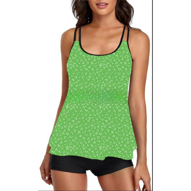 Damen Sportliches Tankini-Set mit bequemem Shorts und verstellbaren Trägern Shopnory