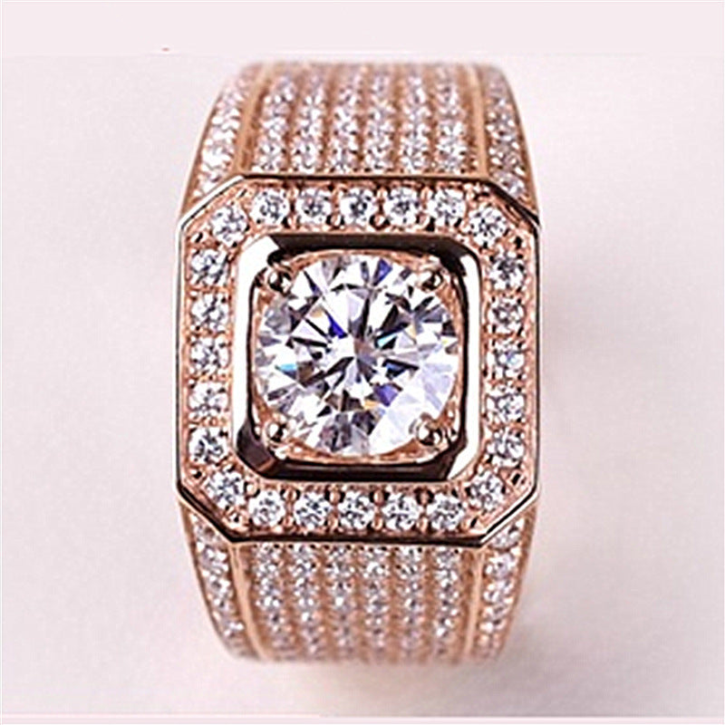 Damen Funkelnder Eleganter Ring mit quadratischem Design Shop Nory